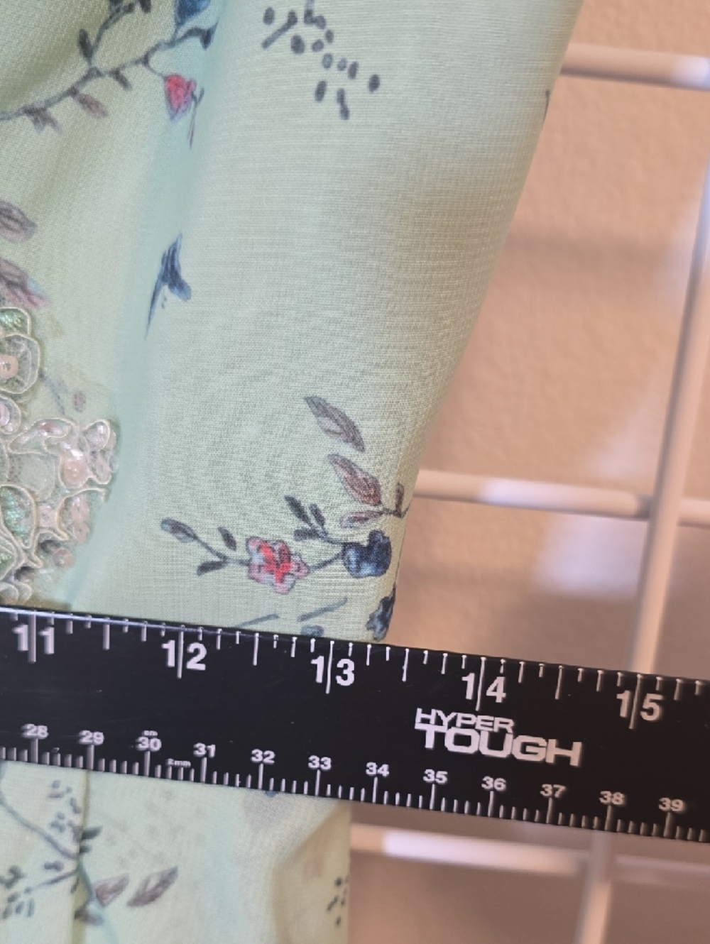 Formal Dress NWT Mint Green Floral High-Low Chiffon Dress Beaded Waist Size 8 - Picture 16 of 16